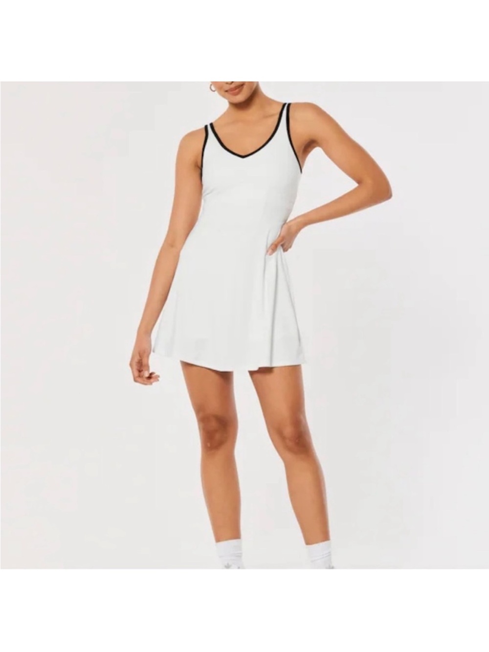 Gilly Hicks Cream Tennis Dress with Black Trim